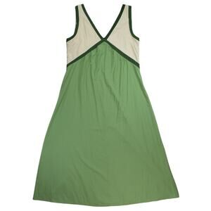 Rotimica Green Ivory Colorblock Maxi Dress with V-Neck Size XL